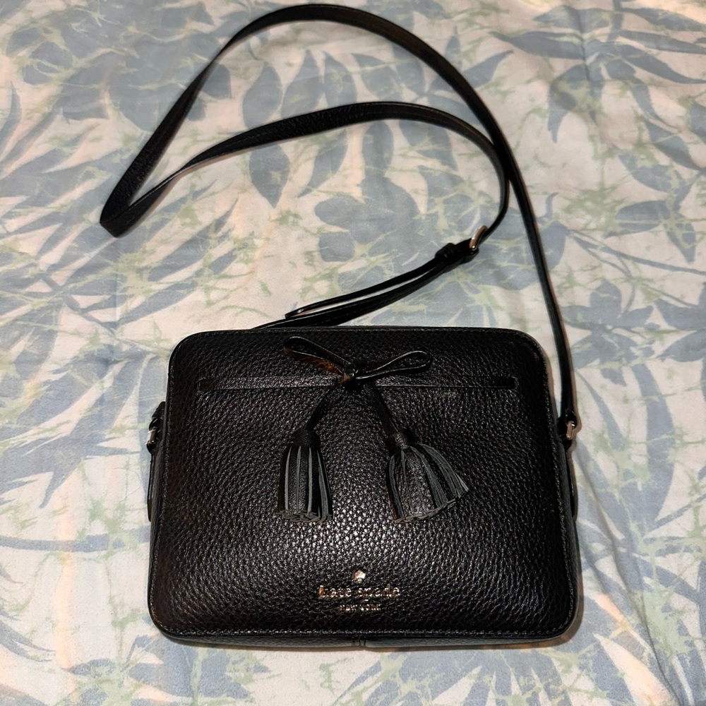 Kate Spade Black Textured Crossbody Bag
